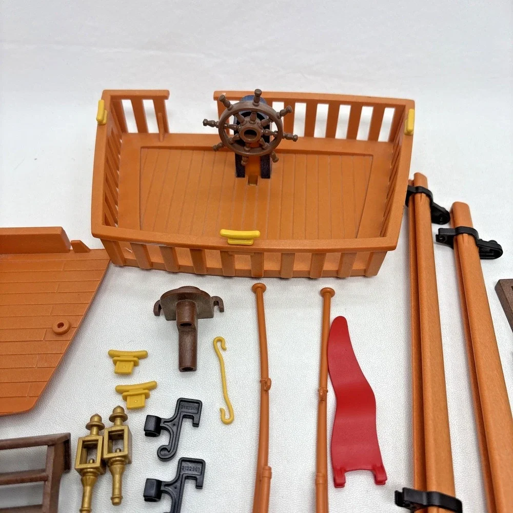 Vintage Playmobil Pirate Blue Ship Boat 5778 Parts Pieces 1978 Geobra Deck Sails